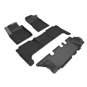 Nissan Armada Floor Mats - Front + Rear - 3D MAXpider - KAGU Series - Black - `19-`24